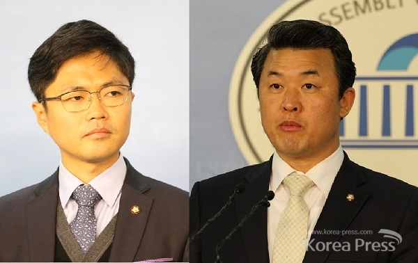 새정치민주연합 김광진 의원(좌)과 새누리당 윤영식 의원