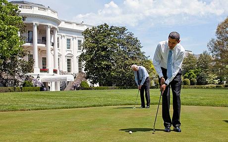 골프를 즐기는 오바마 대통령