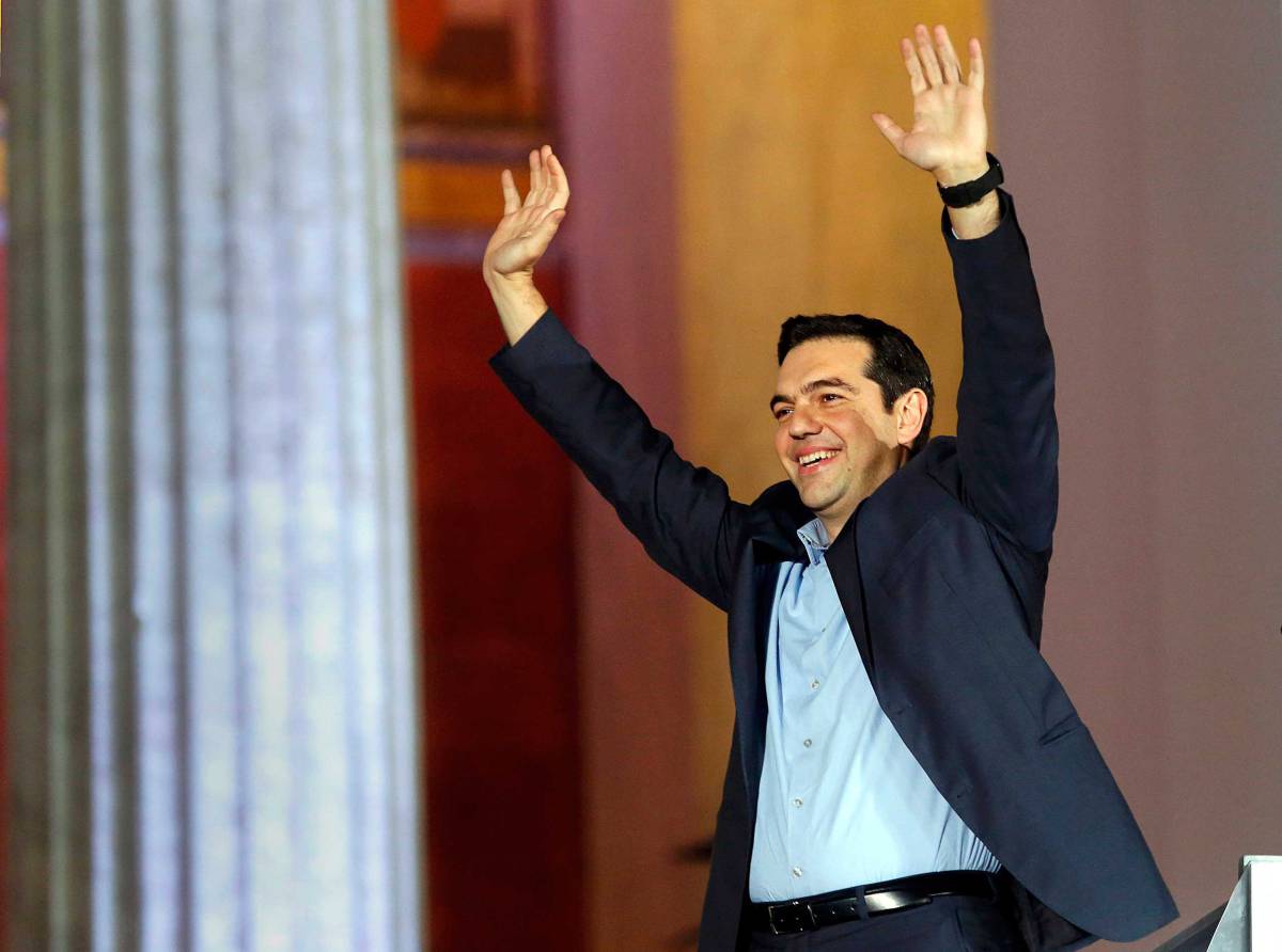 최근 다수 의석을 확보한 그리스의 좌파 정당 시리자의 대표 알렉시스 치프라의 모습. 치프라가 원하는 방향대로 그리스 대외 경제 정책이 진행되고 있지 않는 실정이다.